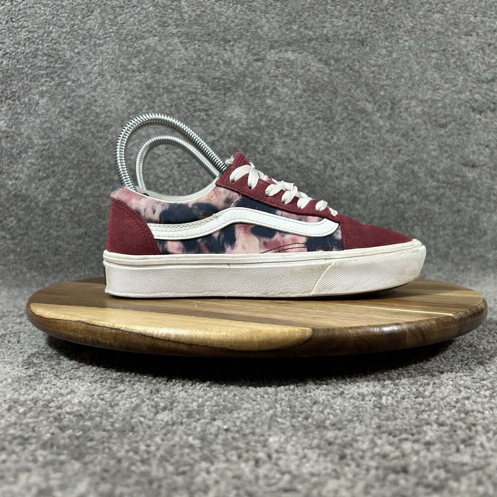 Vans Comfycush Old Skool Grunge Women’s Size 5 Burgundy Wash Tie Dye Shoes Used